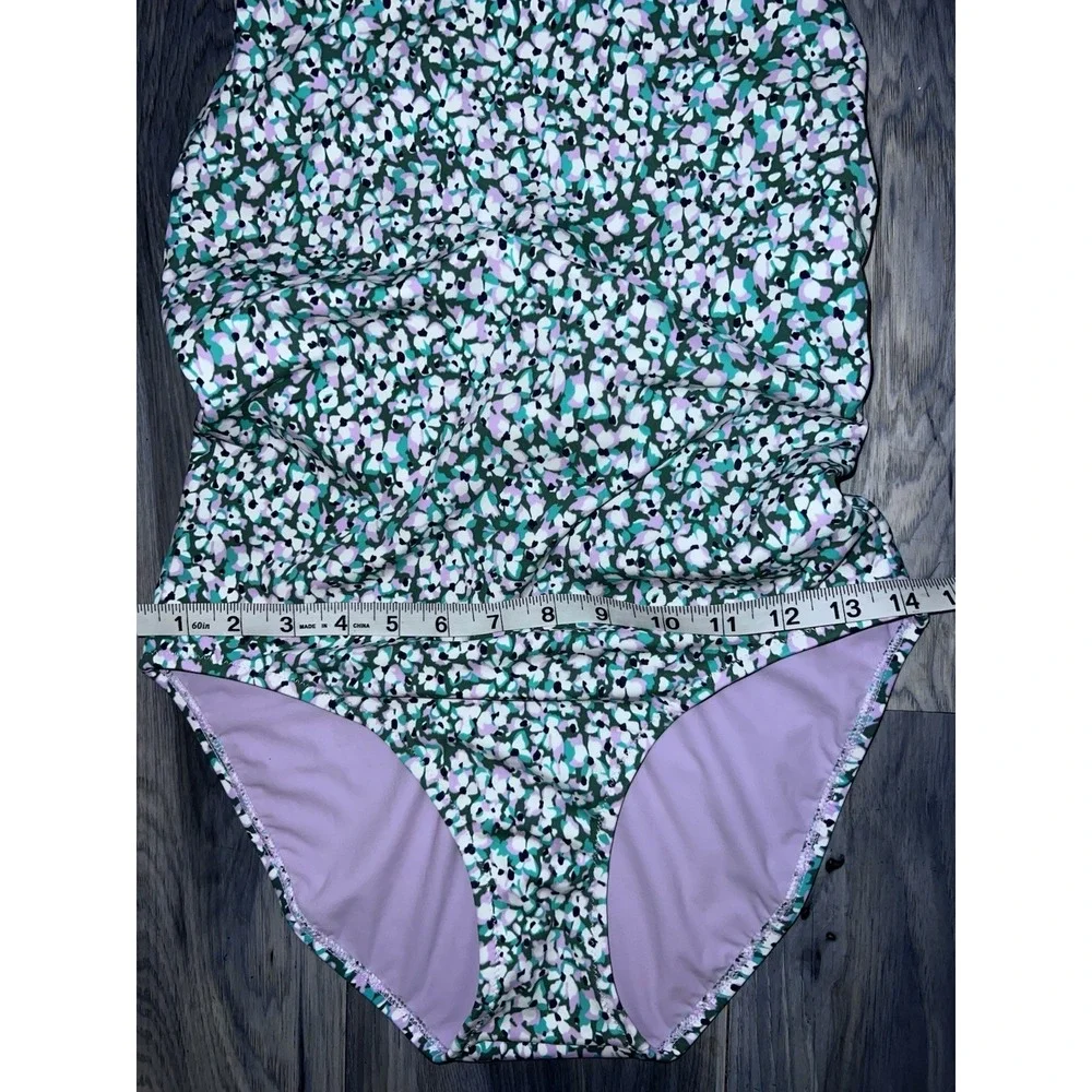 Athleta Womens Small Hermosa Ditsy Floral One Piece Flower Swimsuit Purple Lined